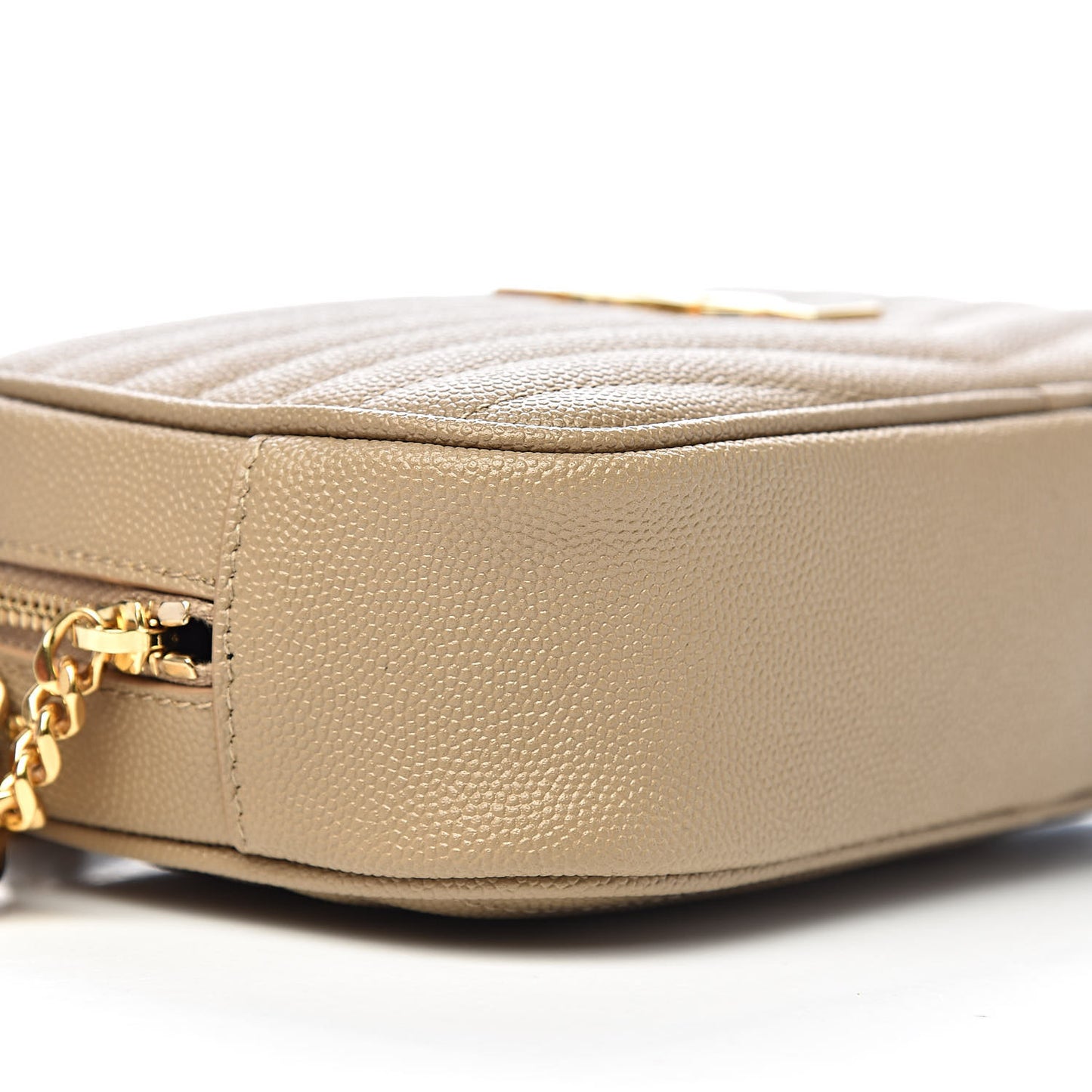 Grain De Poudre Matelasse Monogram Mini Lou Camera Bag Dark Beige