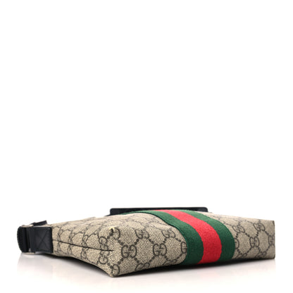 Gucci GG Supreme Monogram Web Messenger Bag Black 4 of 9
