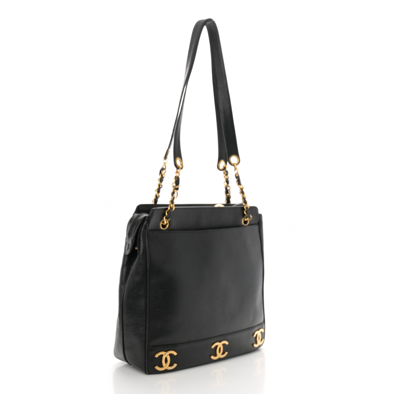 Chanel Caviar Triple CC Shoulder Bag Black 3 of 11