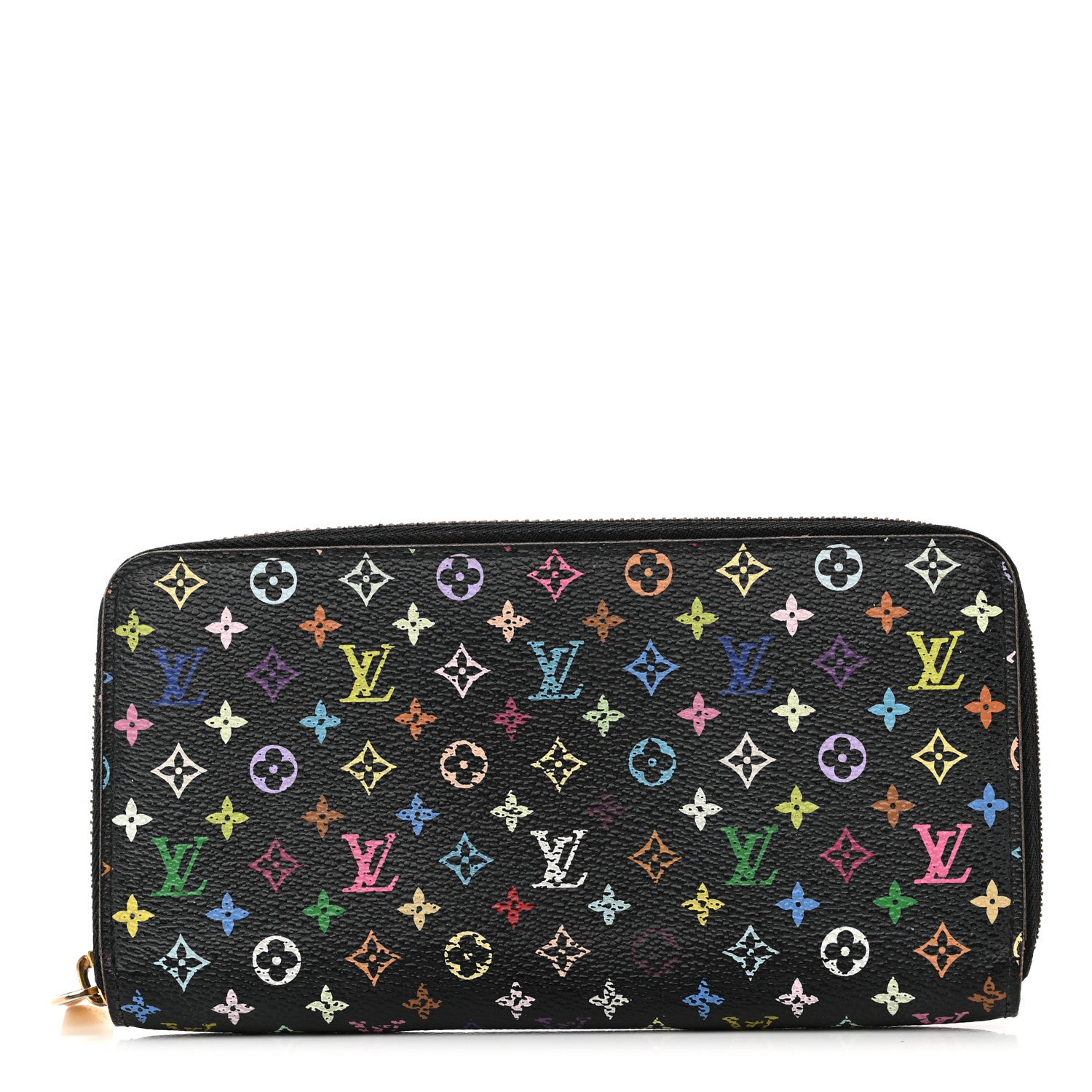 Louis Vuitton Monogram Multicolor Zippy Wallet Black Grenade 1 of 11