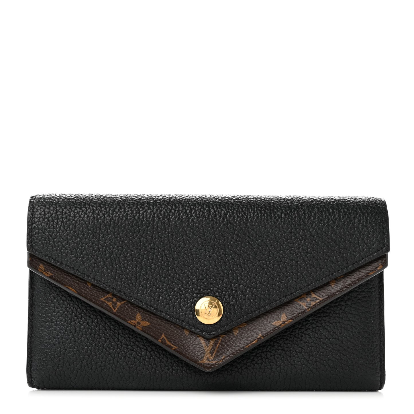 Calfskin Double V Wallet Black