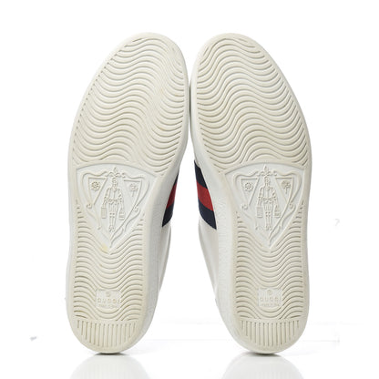 Gucci Calfskin Nappa Web LOVED Embroidered Mens Ace Sneakers 10 White Red Flame Notte 5 of 16
