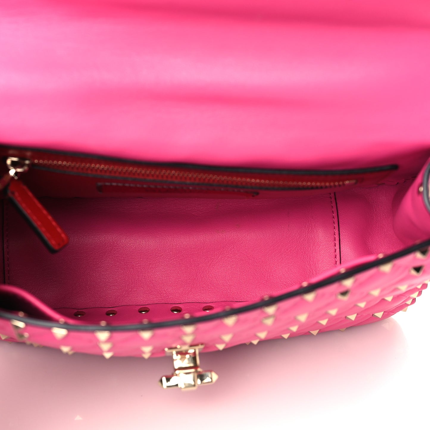 Nappa Medium Rockstud Spike Shoulder Bag Pink Orchid