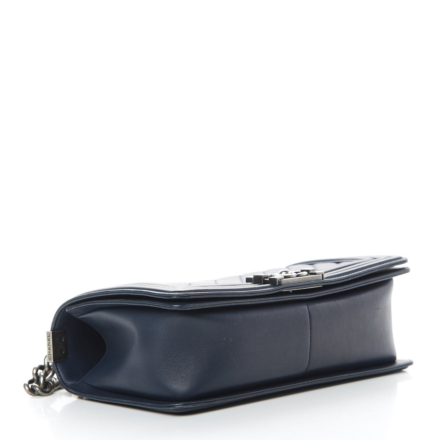 Lambskin Quilted Medium Boy Flap Dark Navy