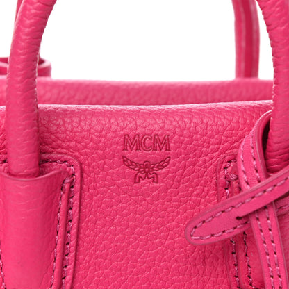 MCM Grained Calfskin X-Mini Milla Tote Beetroot Pink 9 of 9