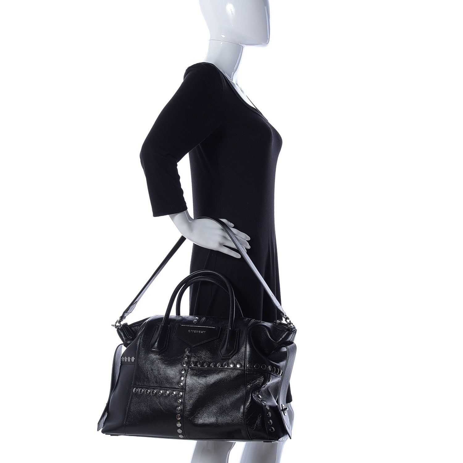Givenchy Smooth Calfskin Medium Studded Soft Antigona Black 2 of 12