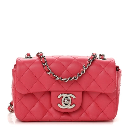 Chanel Lambskin Quilted Extra Mini Rectangular Flap Coral 1 of 13