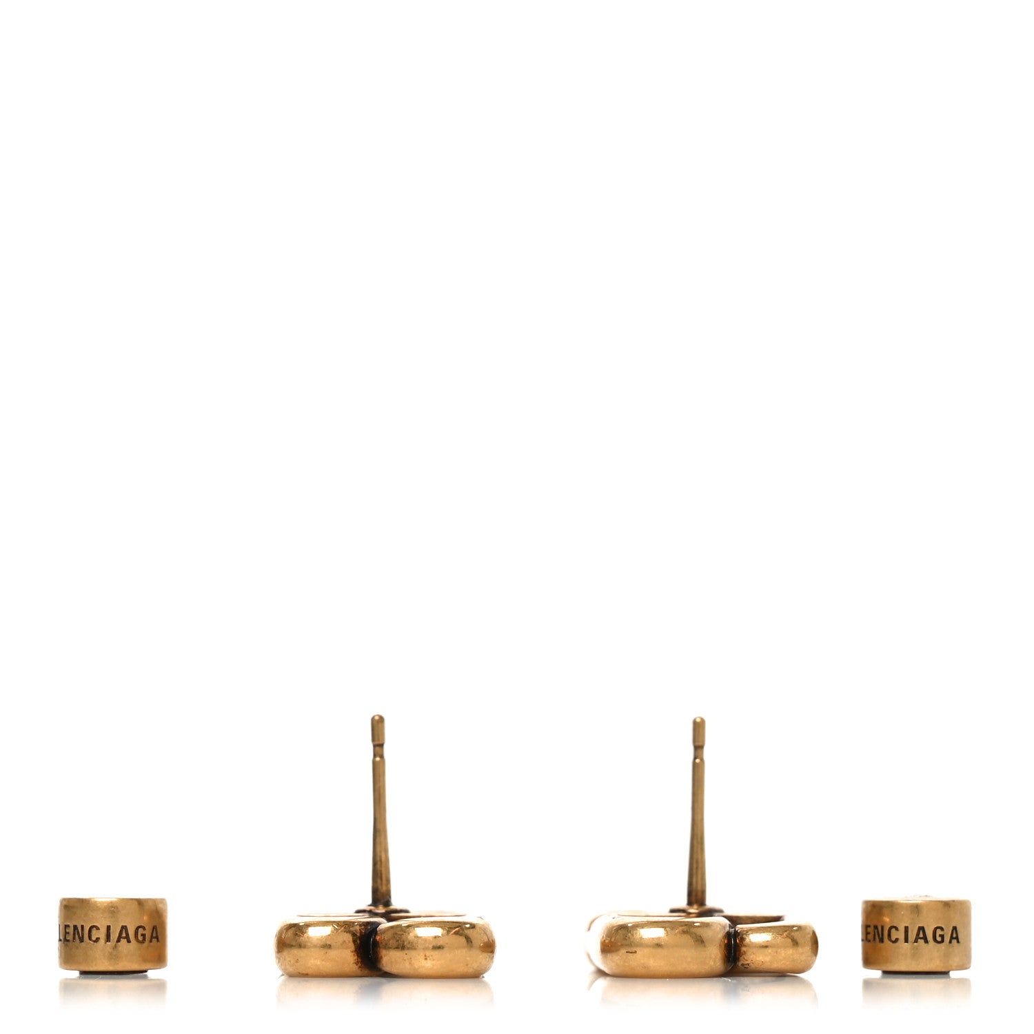 Balenciaga Metal BB Logo Earrings Gold 3 of 4