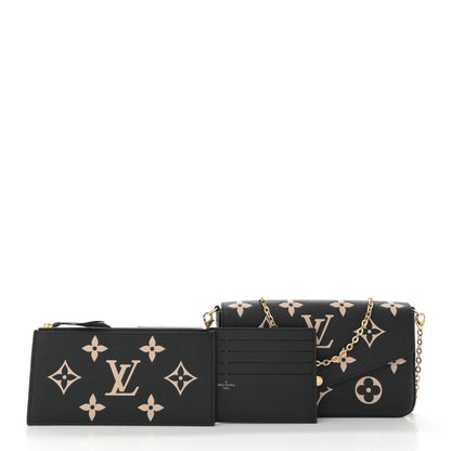 Louis Vuitton Empreinte Monogram Giant Felicie Pochette Black Beige 3 of 11