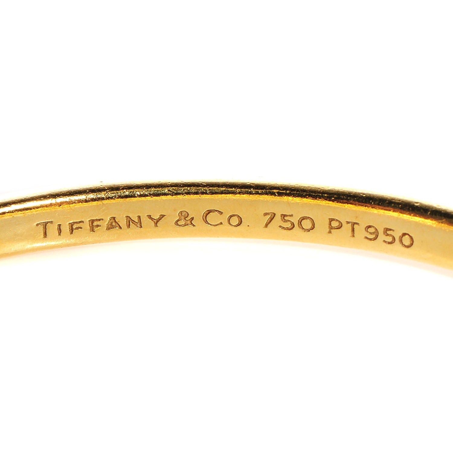 Tiffany 18K Yellow Gold Platinum Diamond 4.5mm Etoile Bangle Bracelet 4 of 5