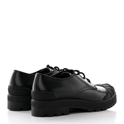 Christian Dior Brushed Calfskin Rubber Dioriron Derby Flat Shoes 41 Black 4 of 23