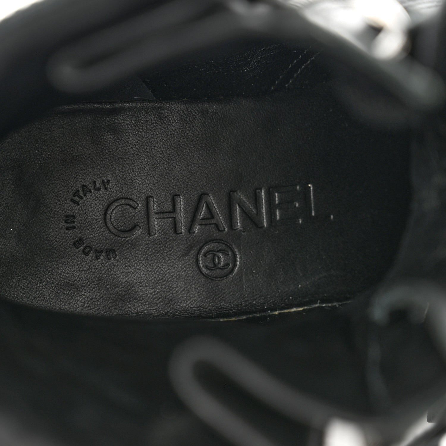 Chanel Calfskin Quilted Lace Up Combat Boots 37 Black 8 of 10
