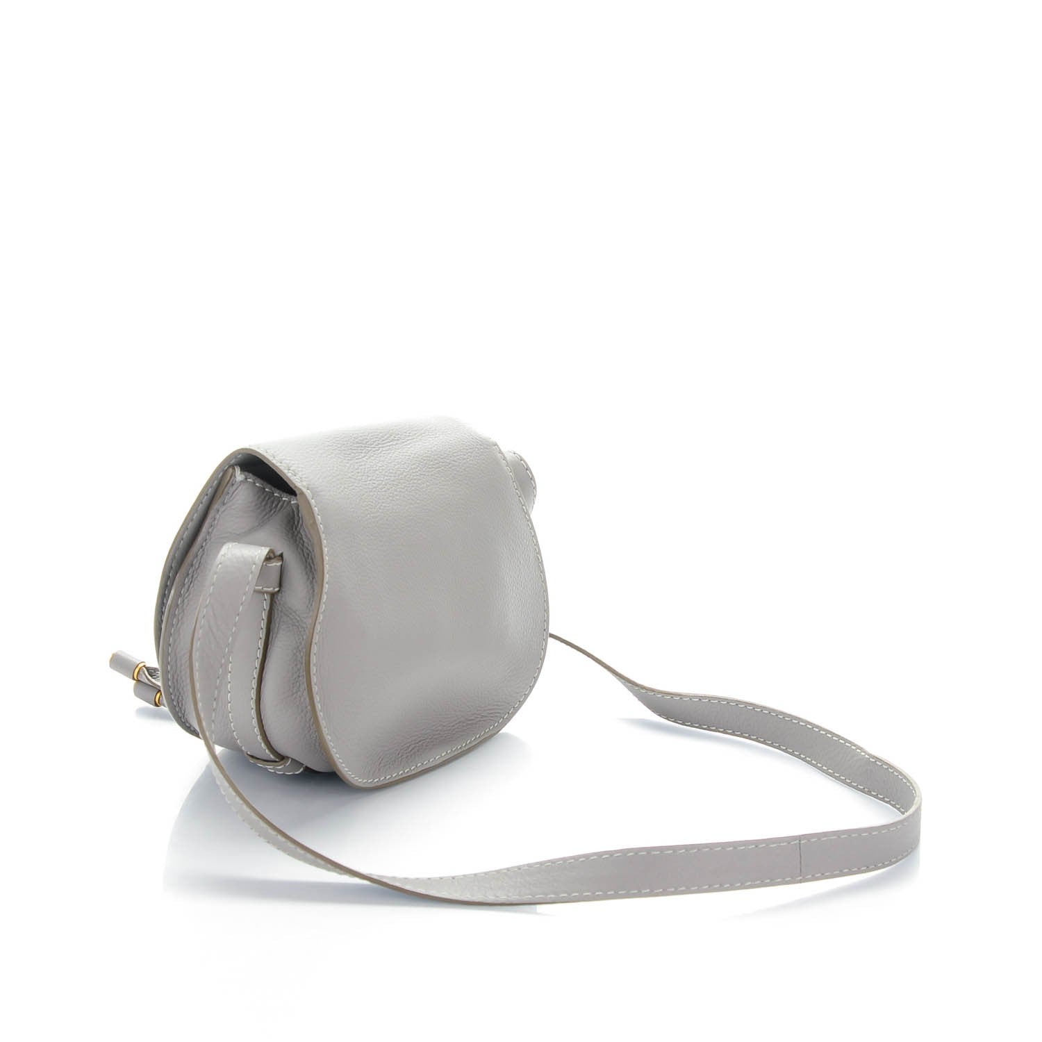 Chloe Calfskin Mini Marcie Round Crossbody Bag Cashmere Grey 3 of 9