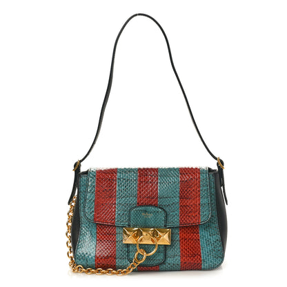Mulberry Snakeskin Stripe Keeley Satchel Blue Multicolor 1 of 9