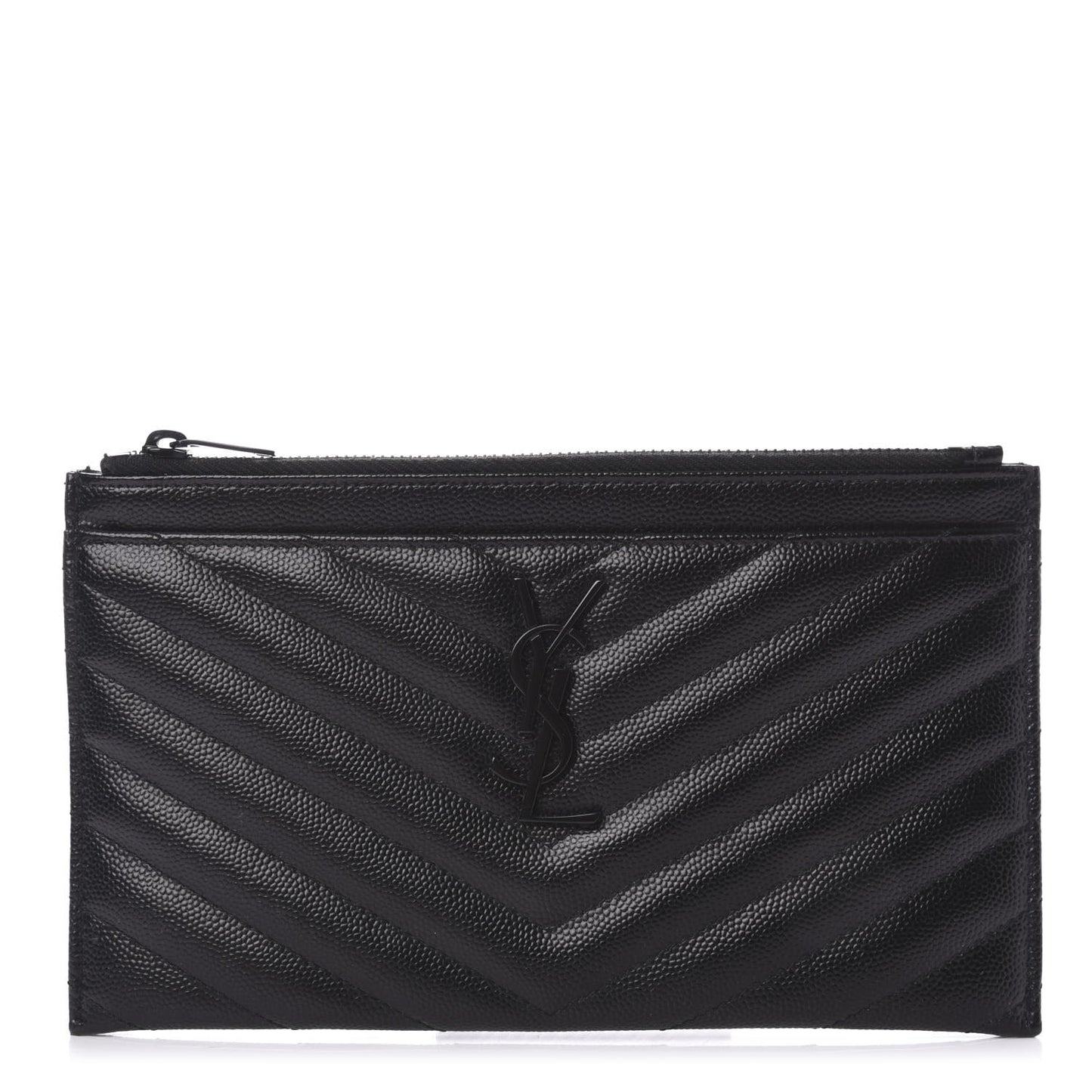 Grain De Poudre Chevron Monogram Bill Pouch Black