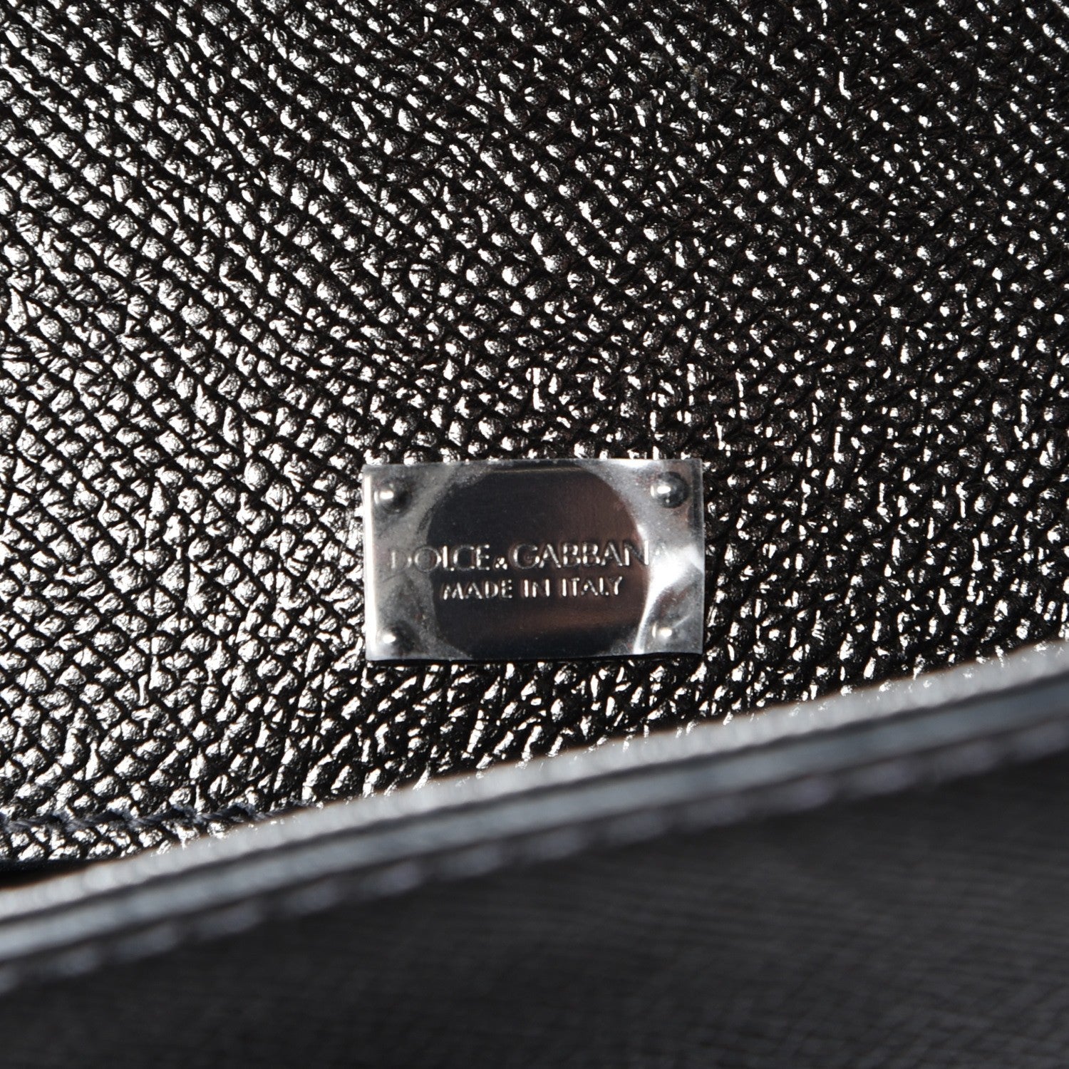 Dolce & Gabbana Metallic Dauphine Large Miss Sicily Satchel Gunmetal 6 of 7