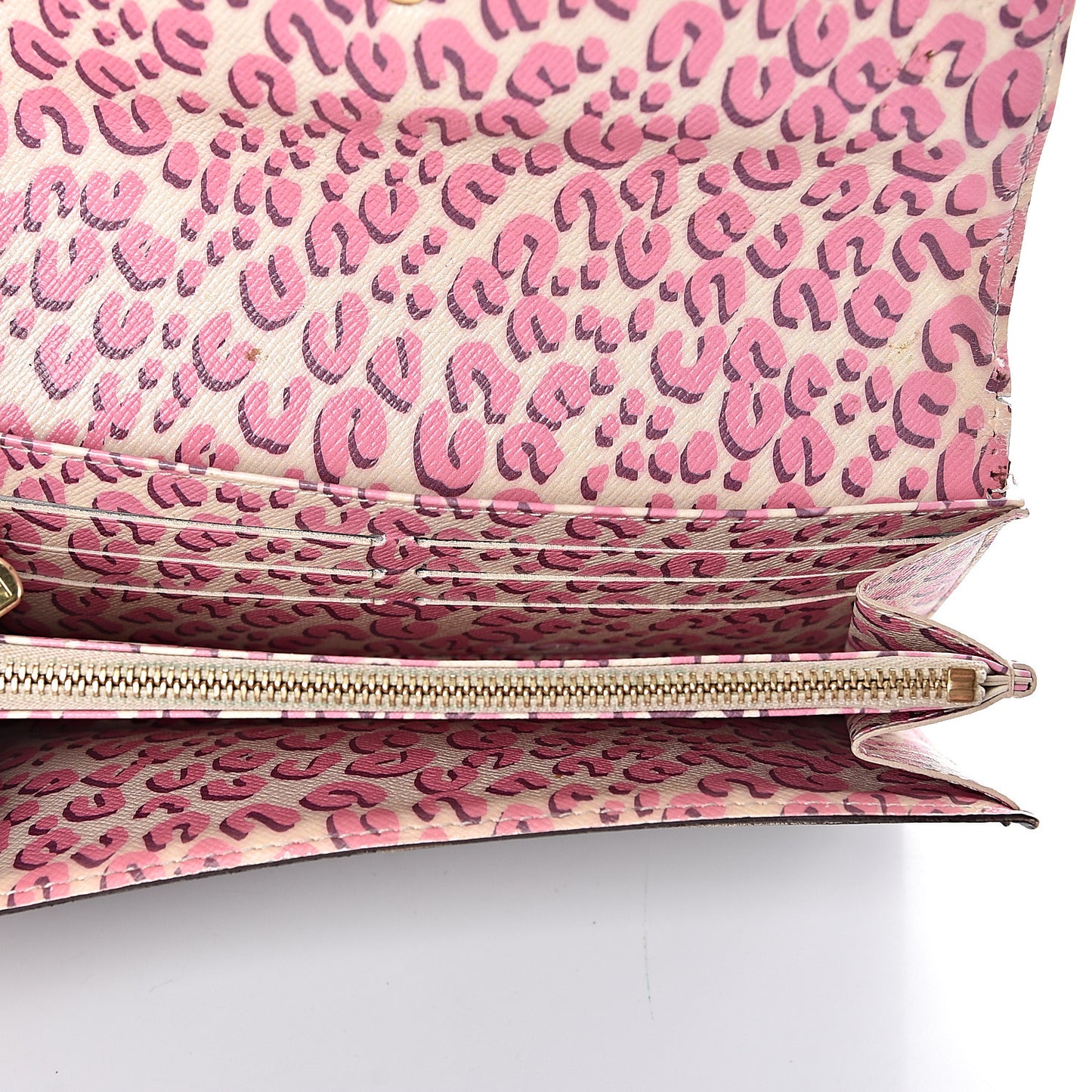 Monogram Leopard Sarah Wallet Blanc Corail