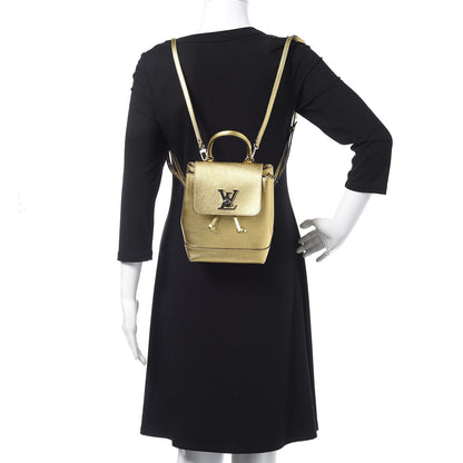 Louis Vuitton Metallic Calfskin Lockme Mini Backpack Gold 2 of 9