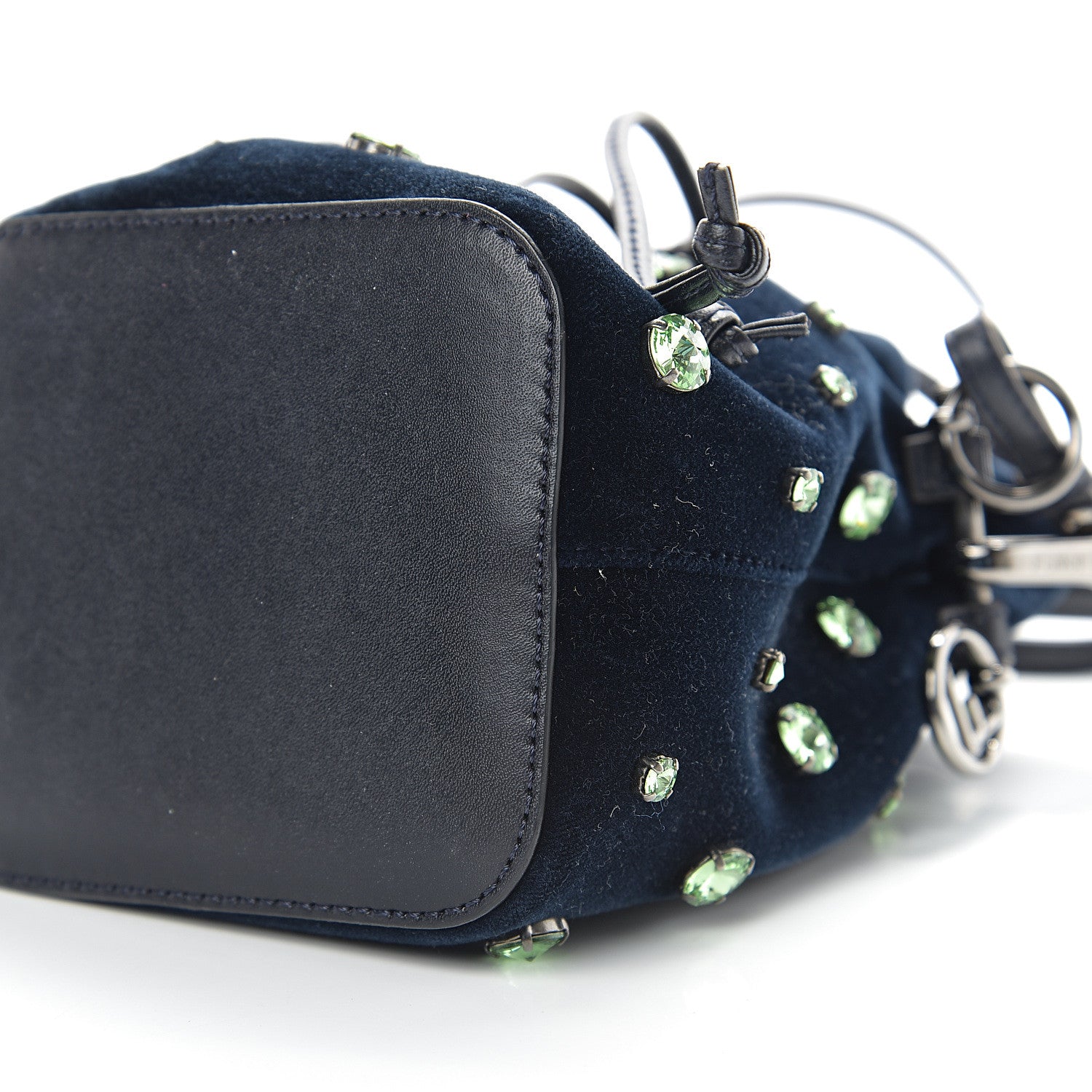 Fendi Velluto Crystal F is Mini Mon Tresor Bucket Bag Blue Notte 8 of 9