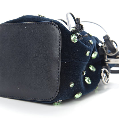 Fendi Velluto Crystal F is Mini Mon Tresor Bucket Bag Blue Notte 8 of 9