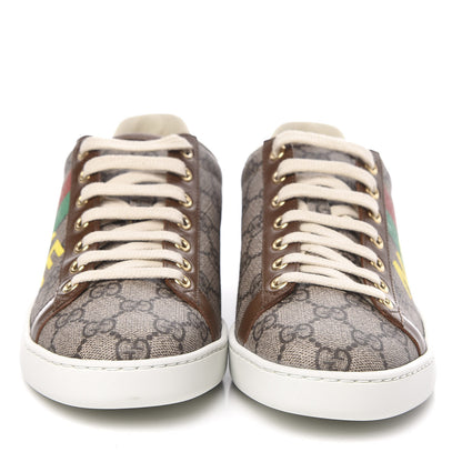 Gucci GG Supreme Monogram Fake/Not Womens Ace Sneakers 38 Beige New Shamarock Brown Sugar 2 of 9