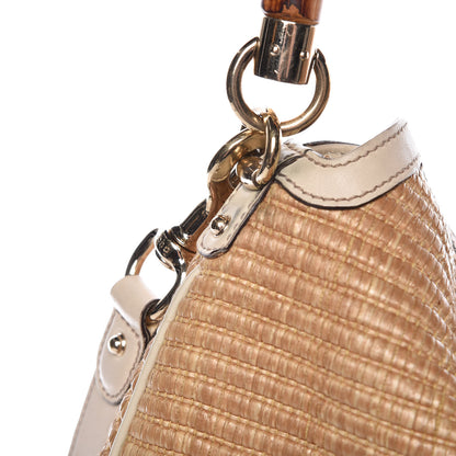 Gucci Straw Peggy Bamboo Handle Hobo 15 of 16
