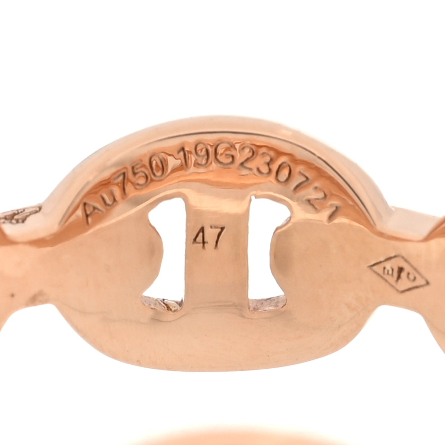18K Rose Gold PM Chaine d'Ancre Enchainee Ring 47 4