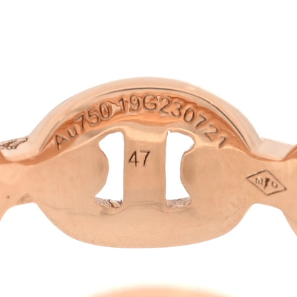 Hermes 18K Rose Gold PM Chaine d'Ancre Enchainee Ring 47 4 5 of 6