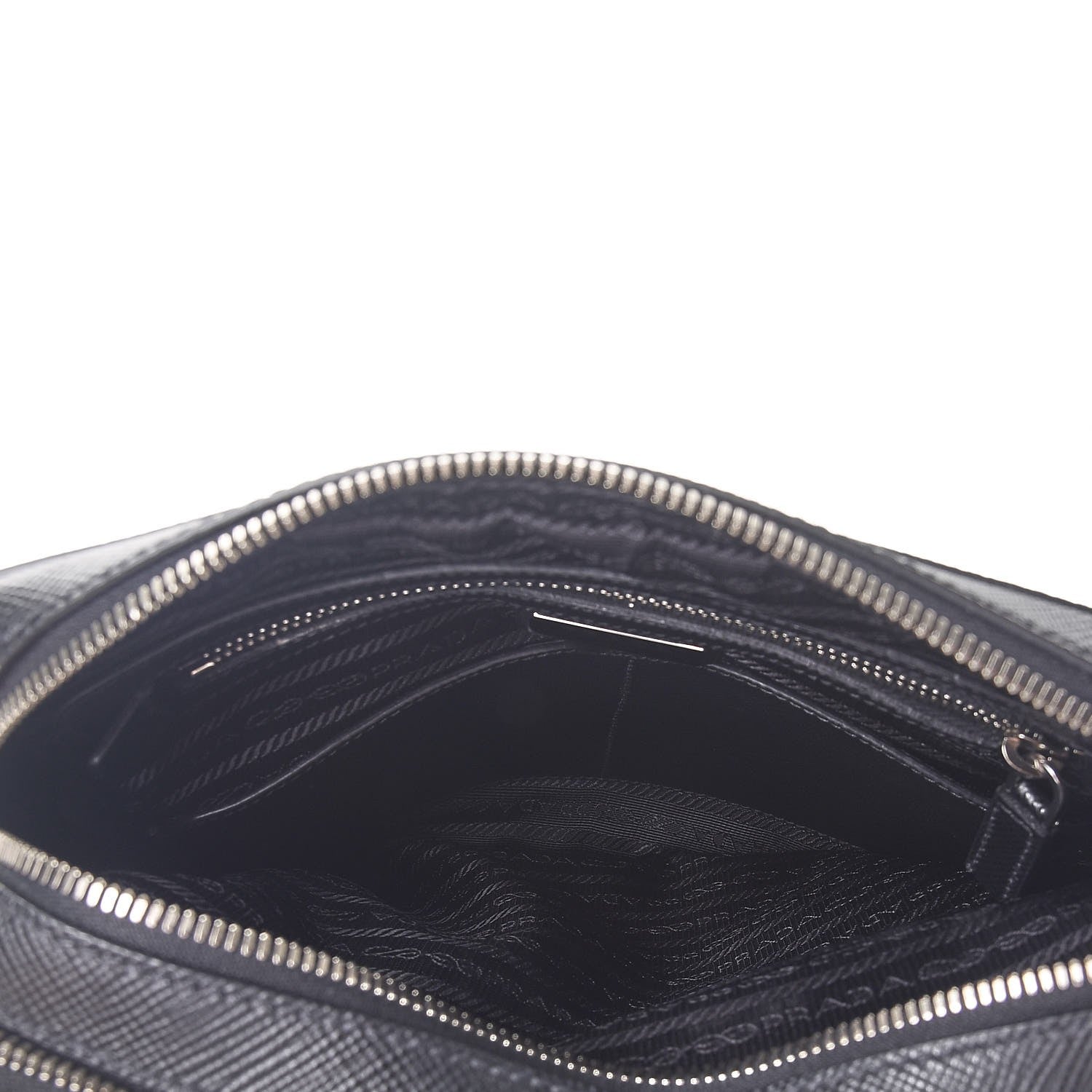Prada Saffiano Flat Messenger Bag Black 6 of 9