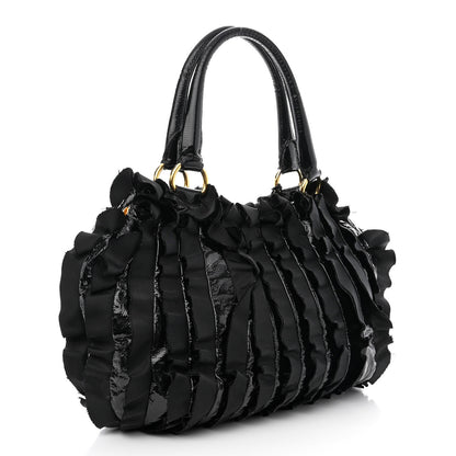 Prada Nappa Ruffle Bag Black 3 of 12