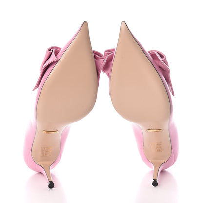 Gucci Nappa Queen Margaret Bow Mid Heel Pumps 39.5 Sugar Pink 5 of 9