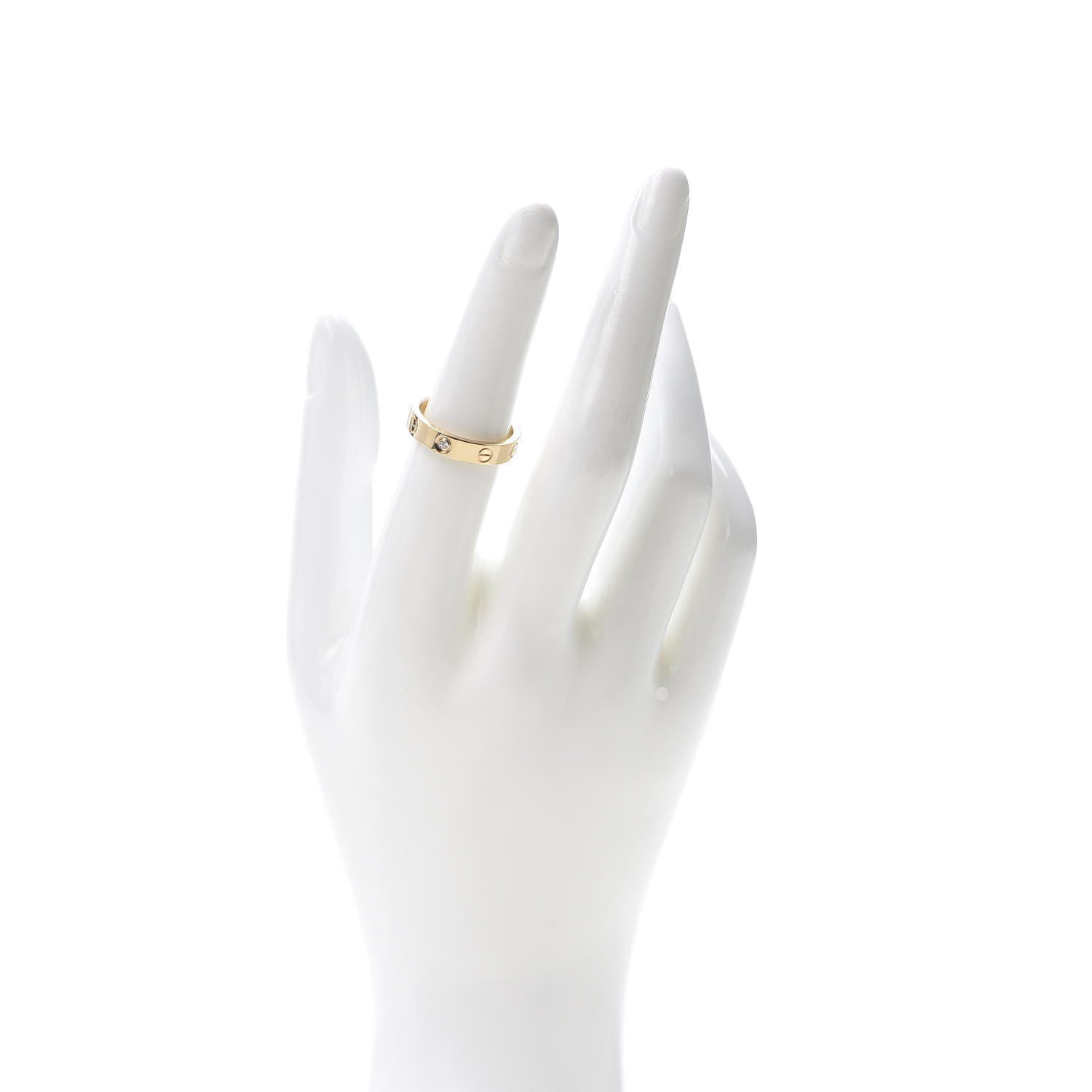 Cartier 18K Yellow Gold Diamond 4mm LOVE Wedding Band Ring 53 6.25 2 of 5