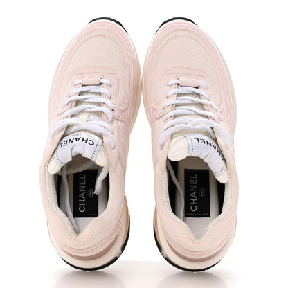 Chanel Fabric CC Womens Sneakers 38 Black 37 Light Pink 2 of 10