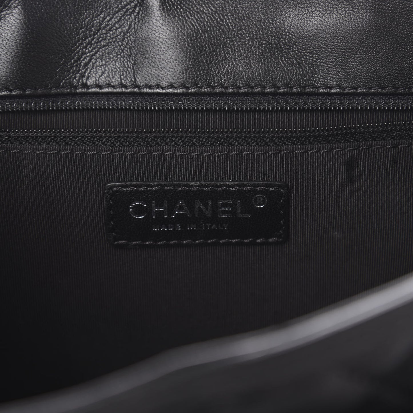 Lambskin Quilted Messenger Flap Black