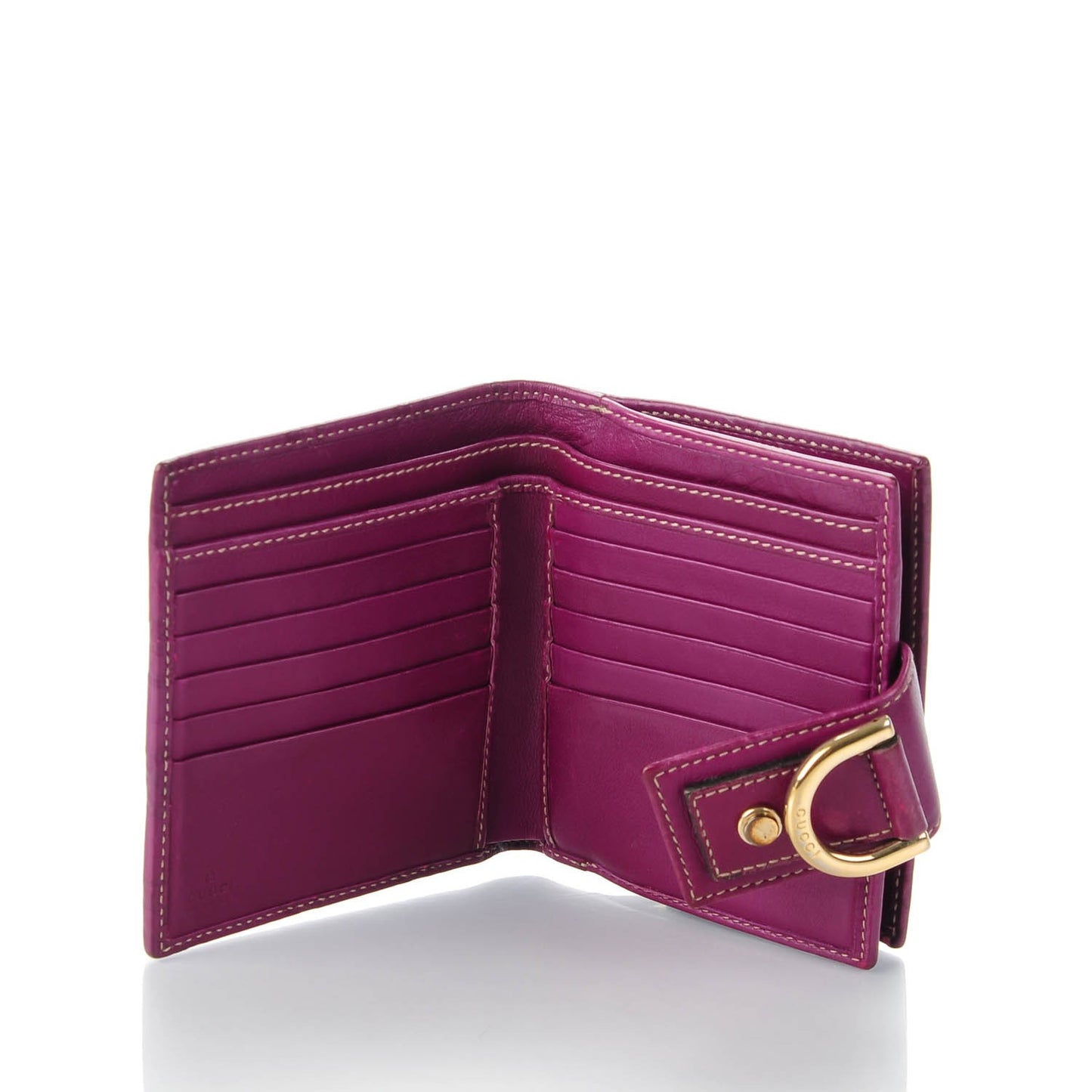 Guccissima D Ring Compact Wallet Purple