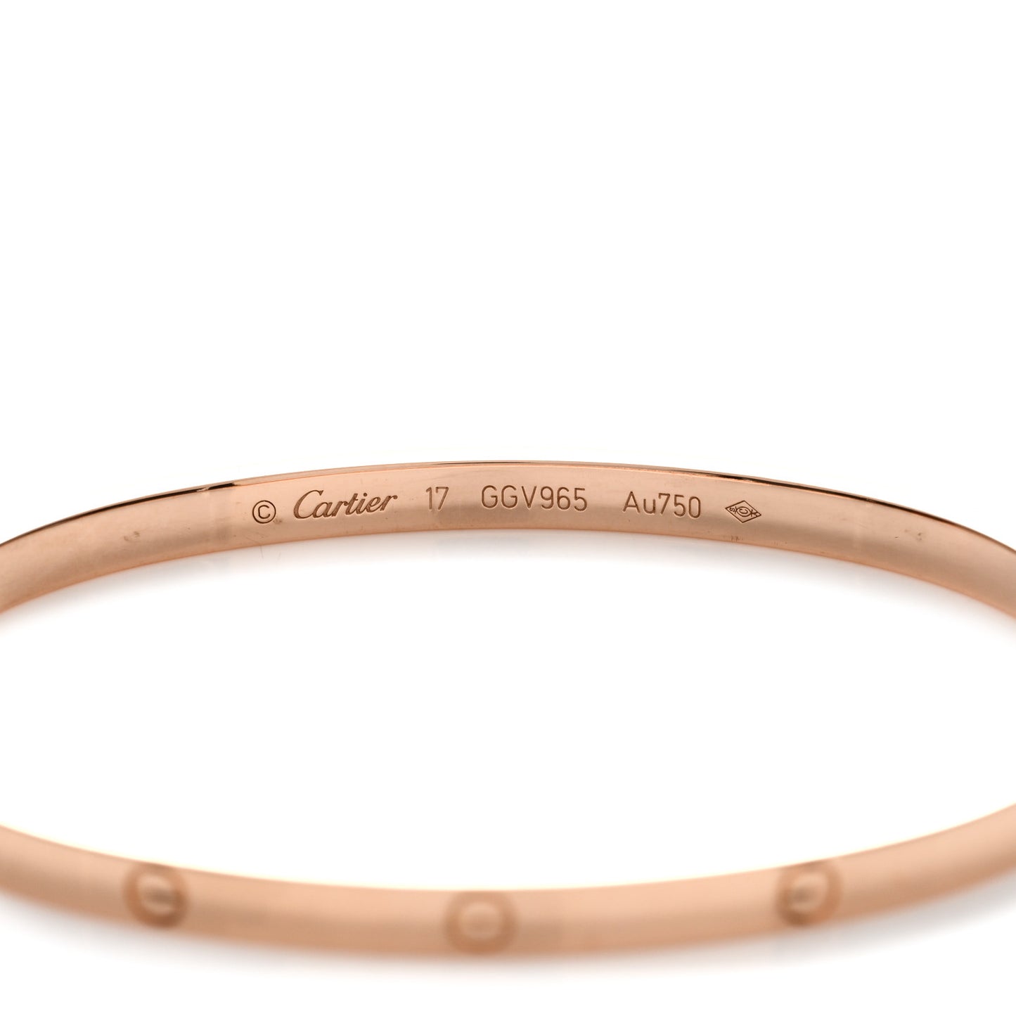 18K Pink Gold Small LOVE Bracelet 17