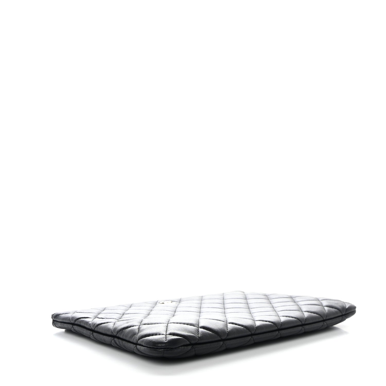 Chanel Lambskin Quilted Medium Cosmetic Case Black 4 of 8