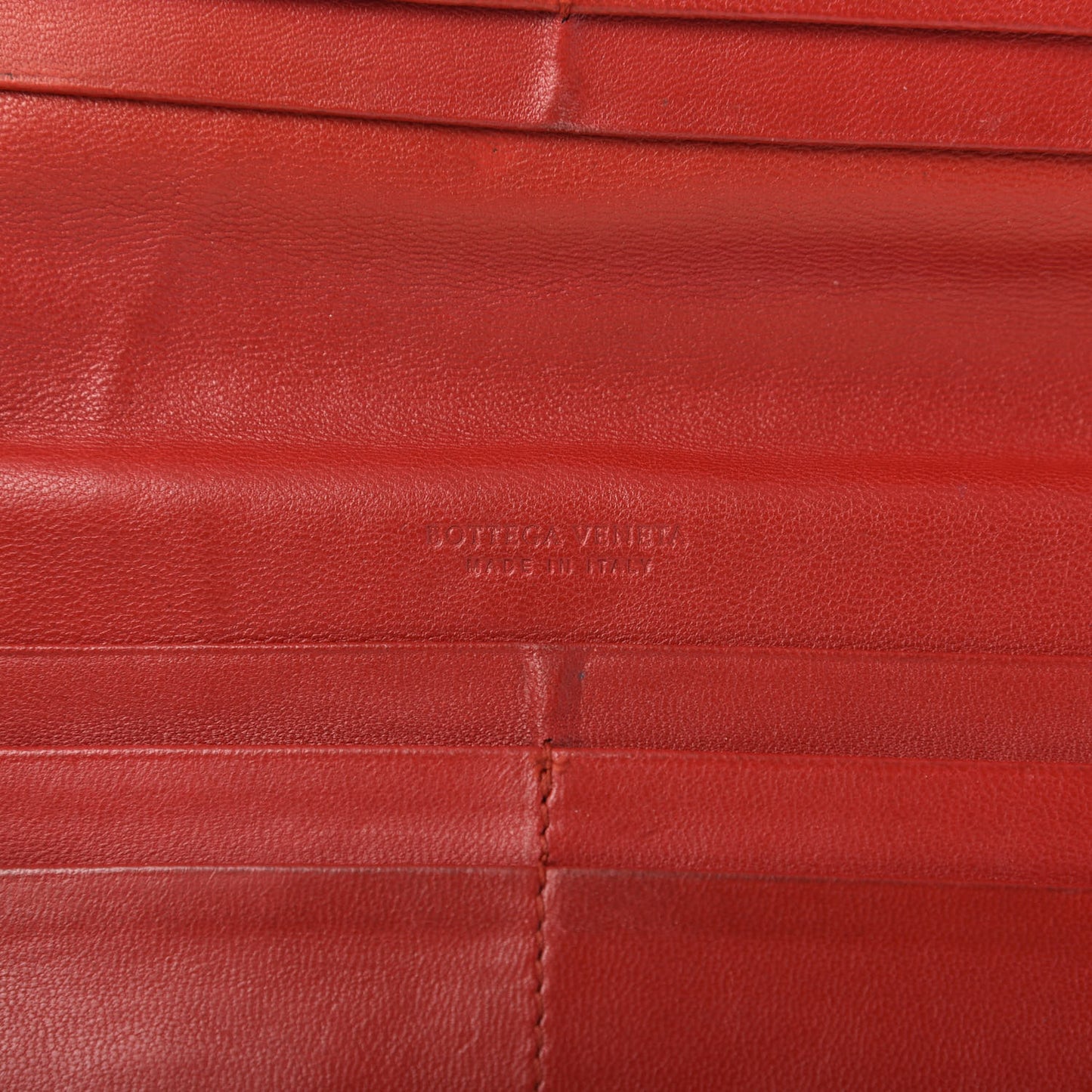 Nappa Intrecciato Double Zip Clutch Wallet Red