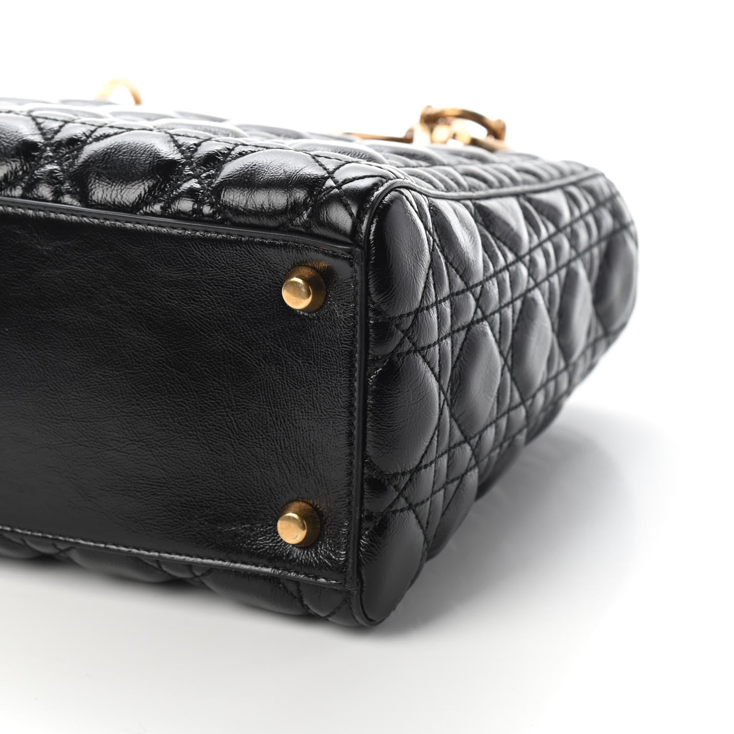 Christian Dior Crinkled Patent Cannage Medium Bohemian Lady Dior Black 7 of 7