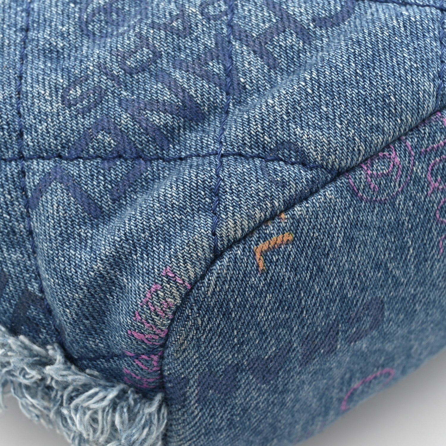 Chanel Denim Quilted Small Mood Bucket With Chain Blue Multicolor 12 of 12