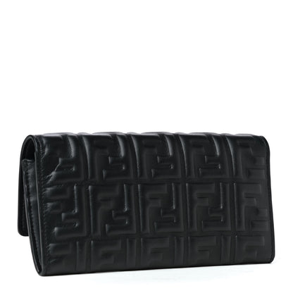 Fendi Nappa Matisse FF Embossed Continental Wallet Black 2 of 4