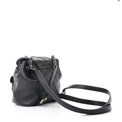 Chanel Lambskin Quilted Small Duma Drawstring Backpack Black 3 of 10
