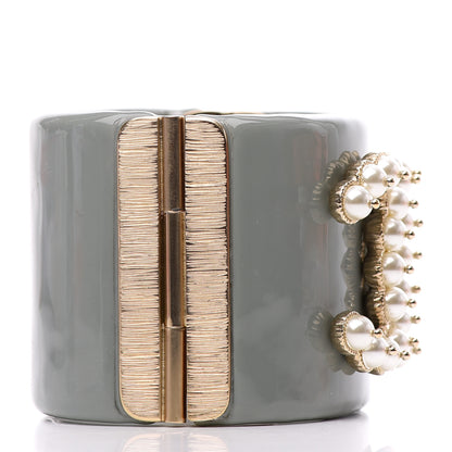 Chanel Resin Pearl CC Cuff Grey 4 of 5
