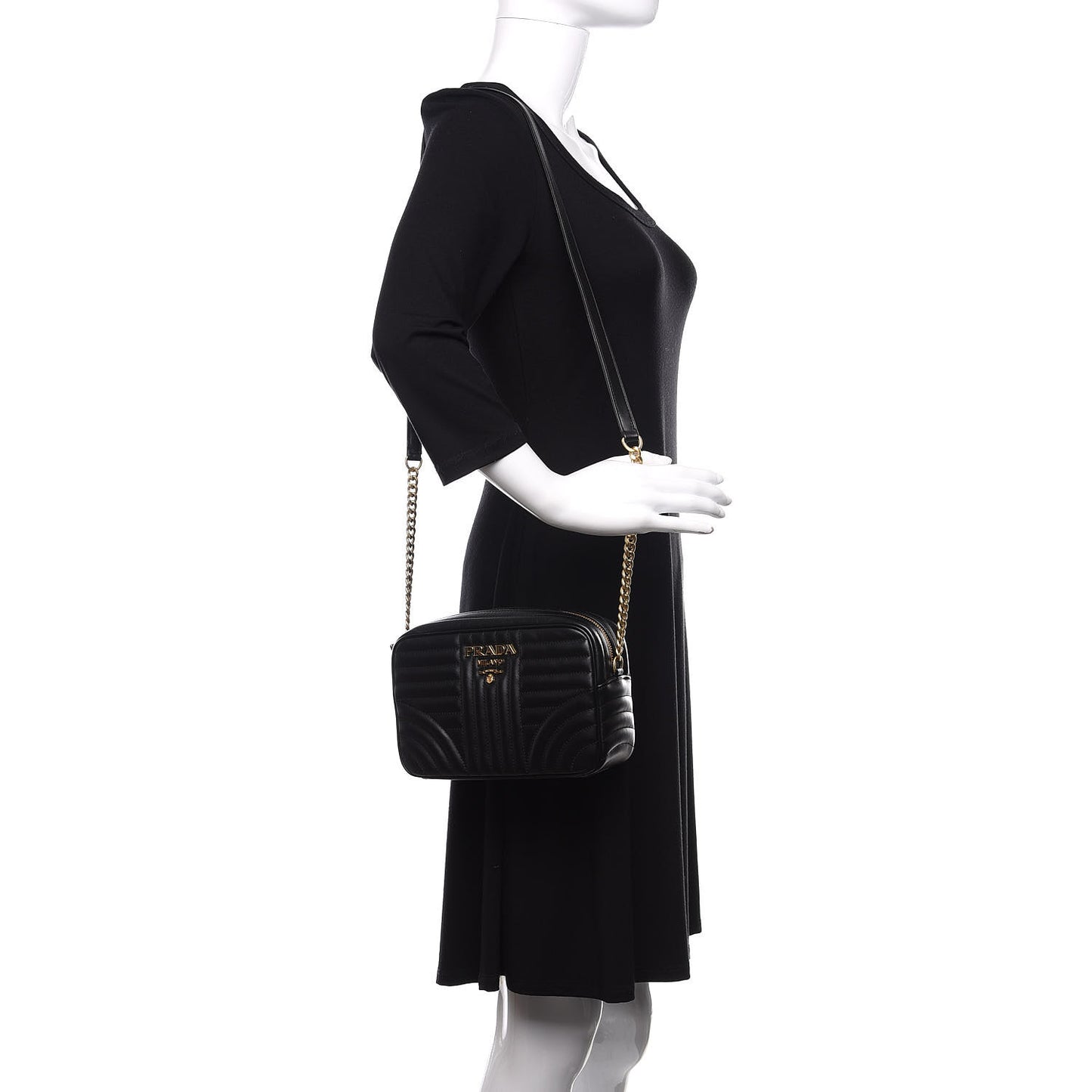 Soft Calfskin Diagramme Camera Bag Black