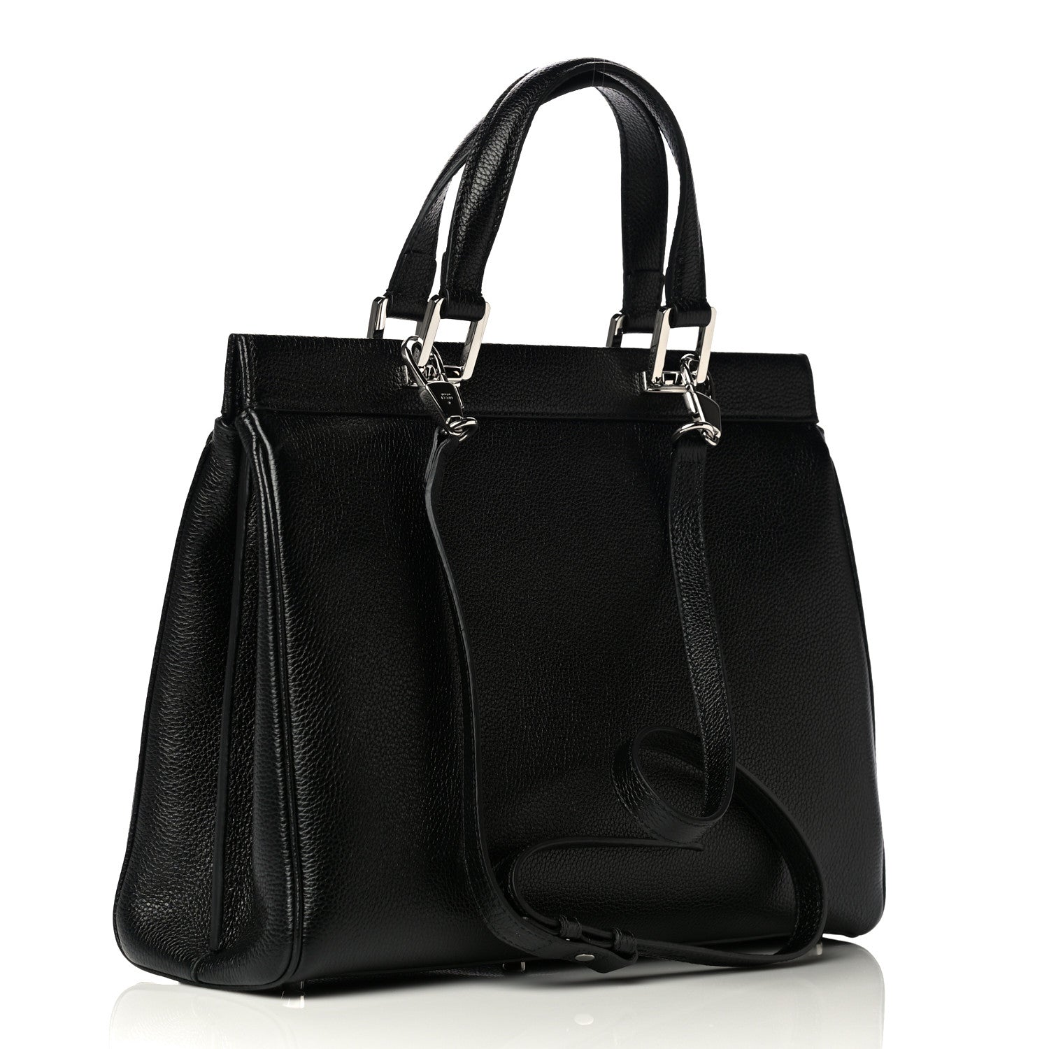 Gucci Grainy Calfskin Medium Zumi Top Handle Bag Black 2 of 12