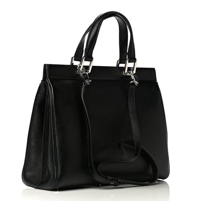 Gucci Grainy Calfskin Medium Zumi Top Handle Bag Black 2 of 12