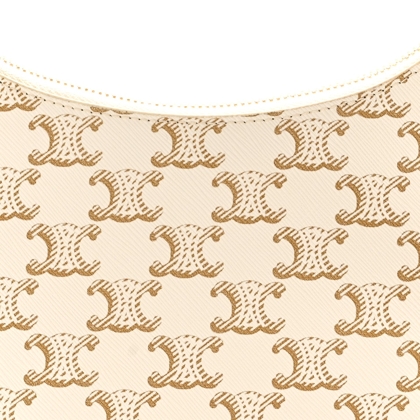 Canvas Calfskin Ava Triomphe Shoulder Bag White