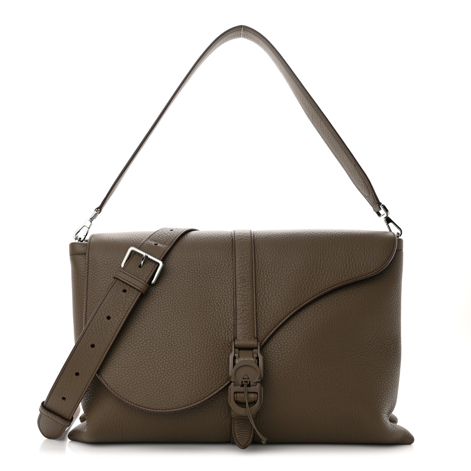 Christian Dior Grained Calfskin Mens Pillow Bag Khaki 1 of 12