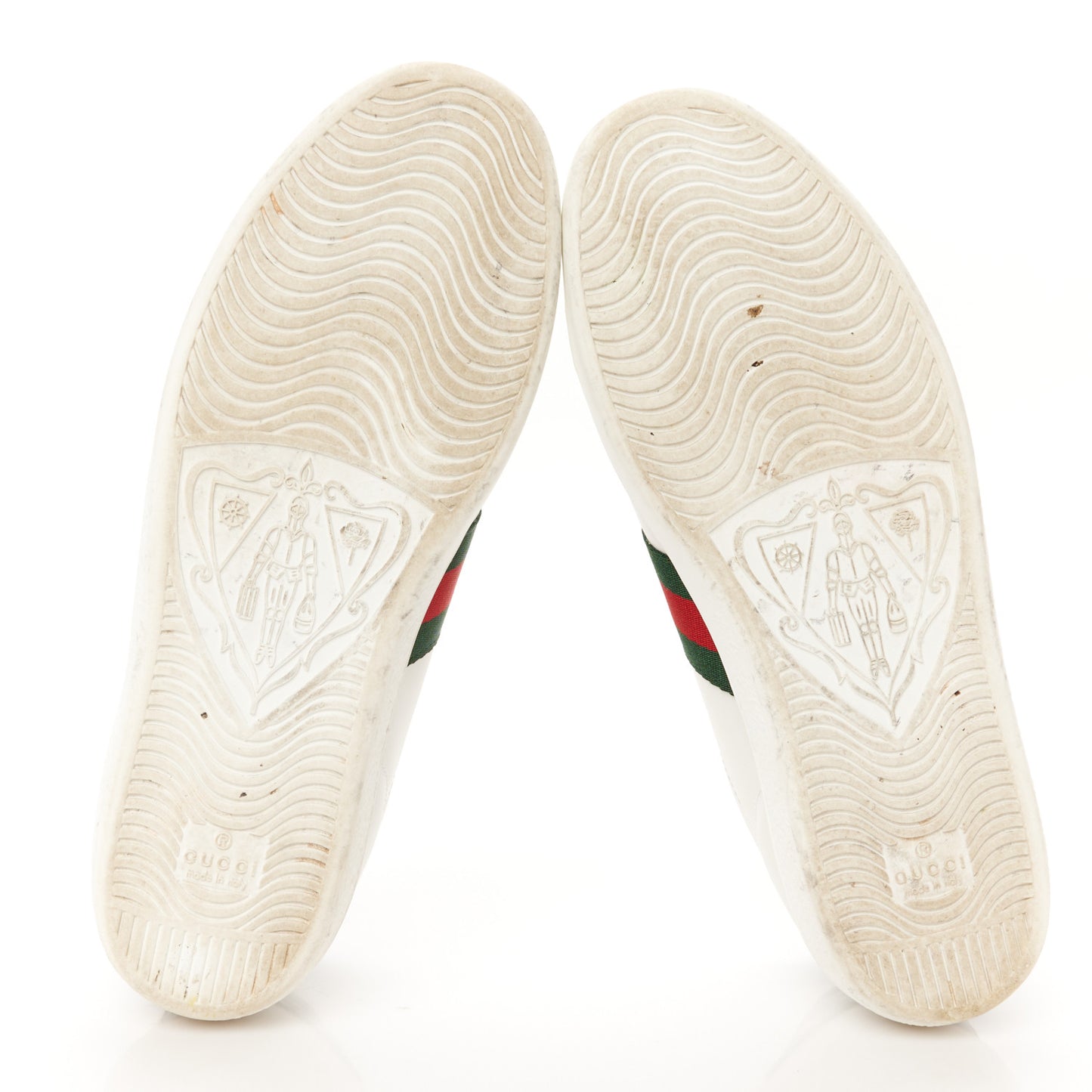 Calfskin Crocodile Web Womens Ace Sneakers 39 White Green