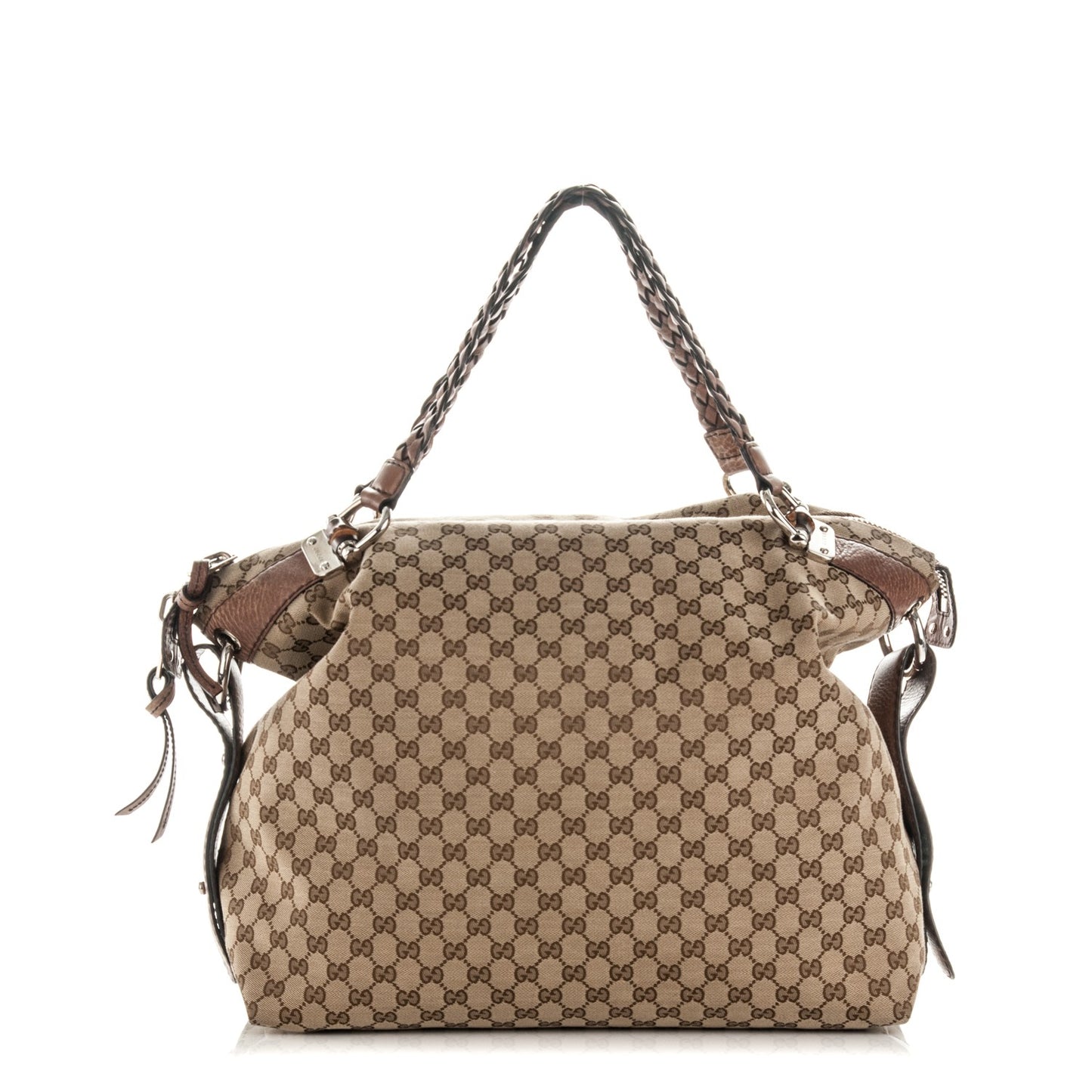 Monogram Large Bamboo Bar Tassel Shoulder Bag Brown